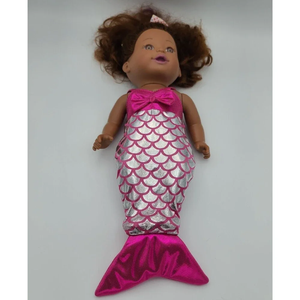 New Adventures Baby Doll Brown Hair Purple Streak Mermaid Dress 2019